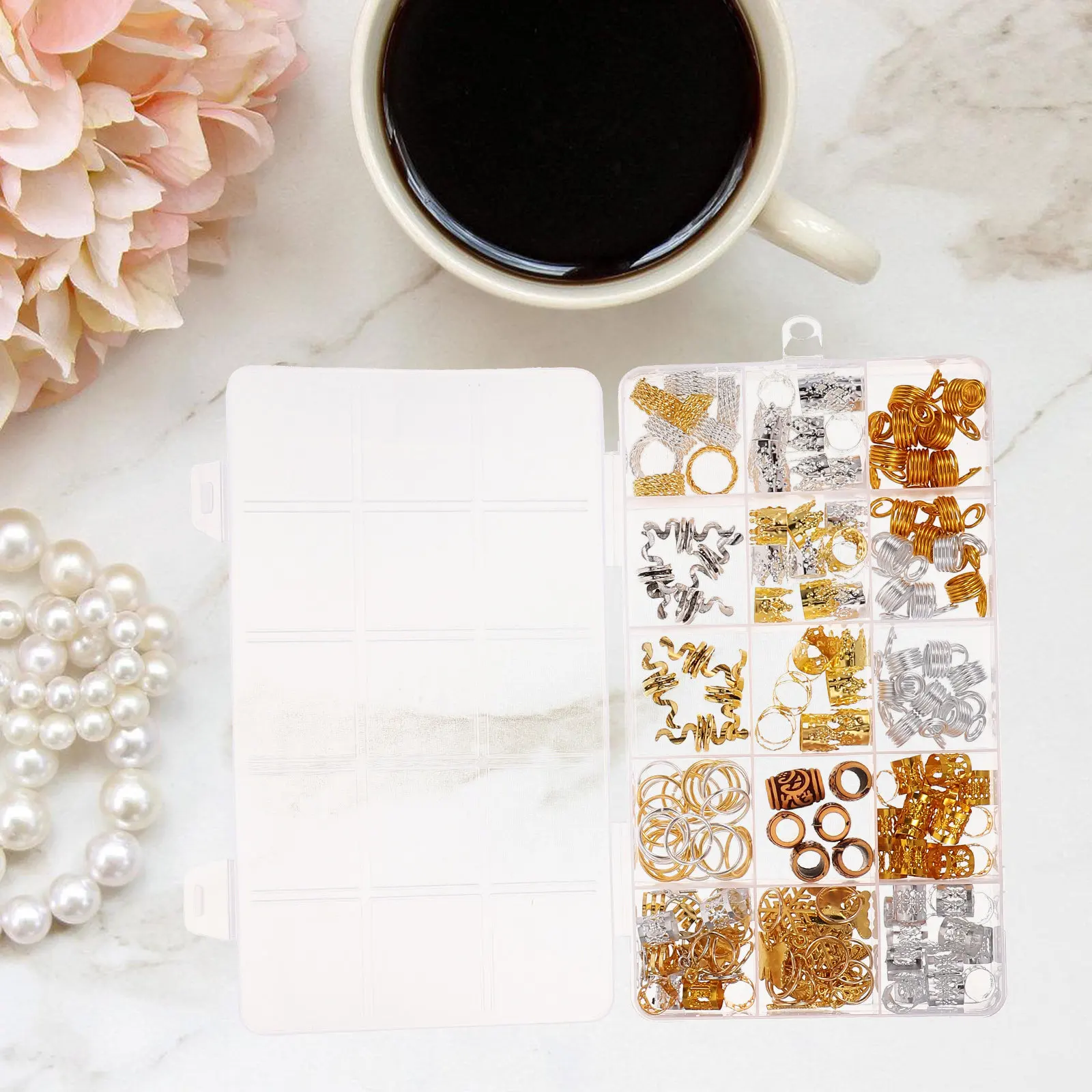 

146Pcs Hair Jewelry for Braids Metal Dreadlocks Accessories Small Hair Cuffs Braiding Charms Rings Decorations