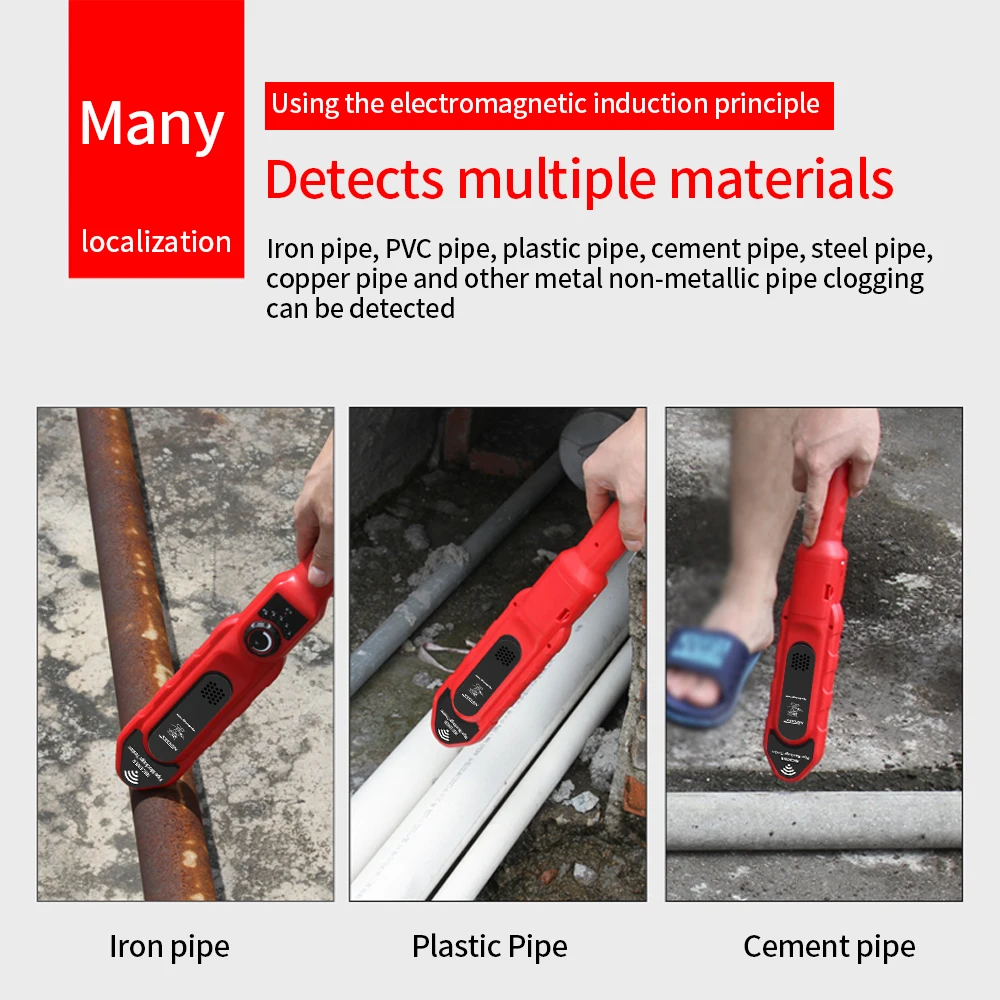 Noyafa Pip PVC Iron Pipe Blockage Detector NF-5120/30/40 Diagnostic-Tool Scanner Pipeline Blocking Clogging Plumbers Instrument