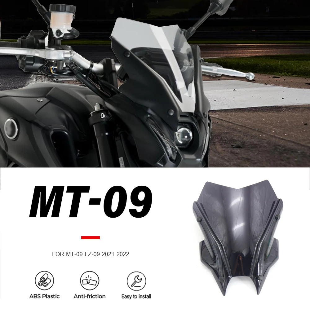 

New For Yamaha MT-09 MT 09 MT09 Motorcycle Accessories Touring Sports WindScreen Windshield Visor Deflector FZ-09 2021 2022 2023