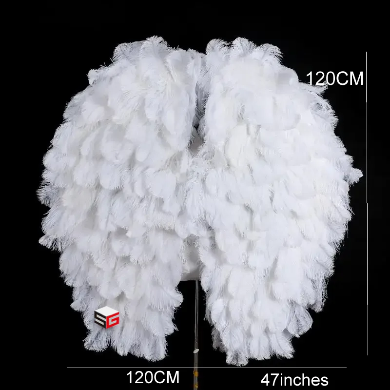 NEW Customized high quality white Ostrich feather ANGEL WINGS creative costume props fit for photo shooting party Decor