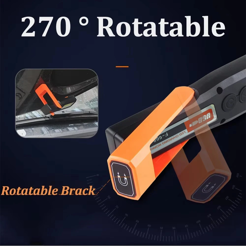 Powerful COB LED Work Light Car Garage Mechanic Lamp USB Rechargeable Flashlight Magnetic Torch Emergency Light Warning Light view 5