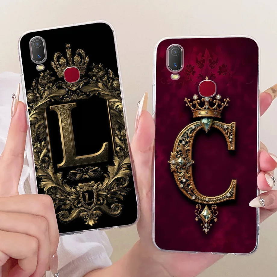 غطاء خلفي ناعم من السيليكون الشفاف لهاتف Vivo Y11 2019 / Vivo 1906 حافظات أولية بنمط الحروف غلاف هاتف على VivoY11 Y 11