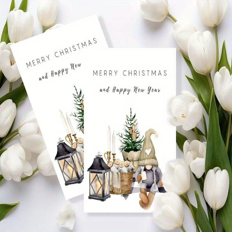100pcs Simple Christmas Watercolor Card Set, Merry Christmas Cards, Suitable for Friends and Lovers