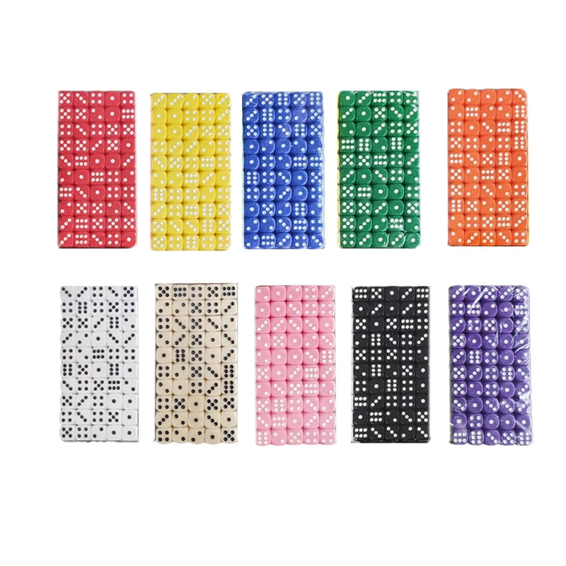 10Pcs High Quality 12mm Multi Color Six Sided Spot D6 Playing Games Dice Set Opaque Dice For Bar Pub Club Party Board Game