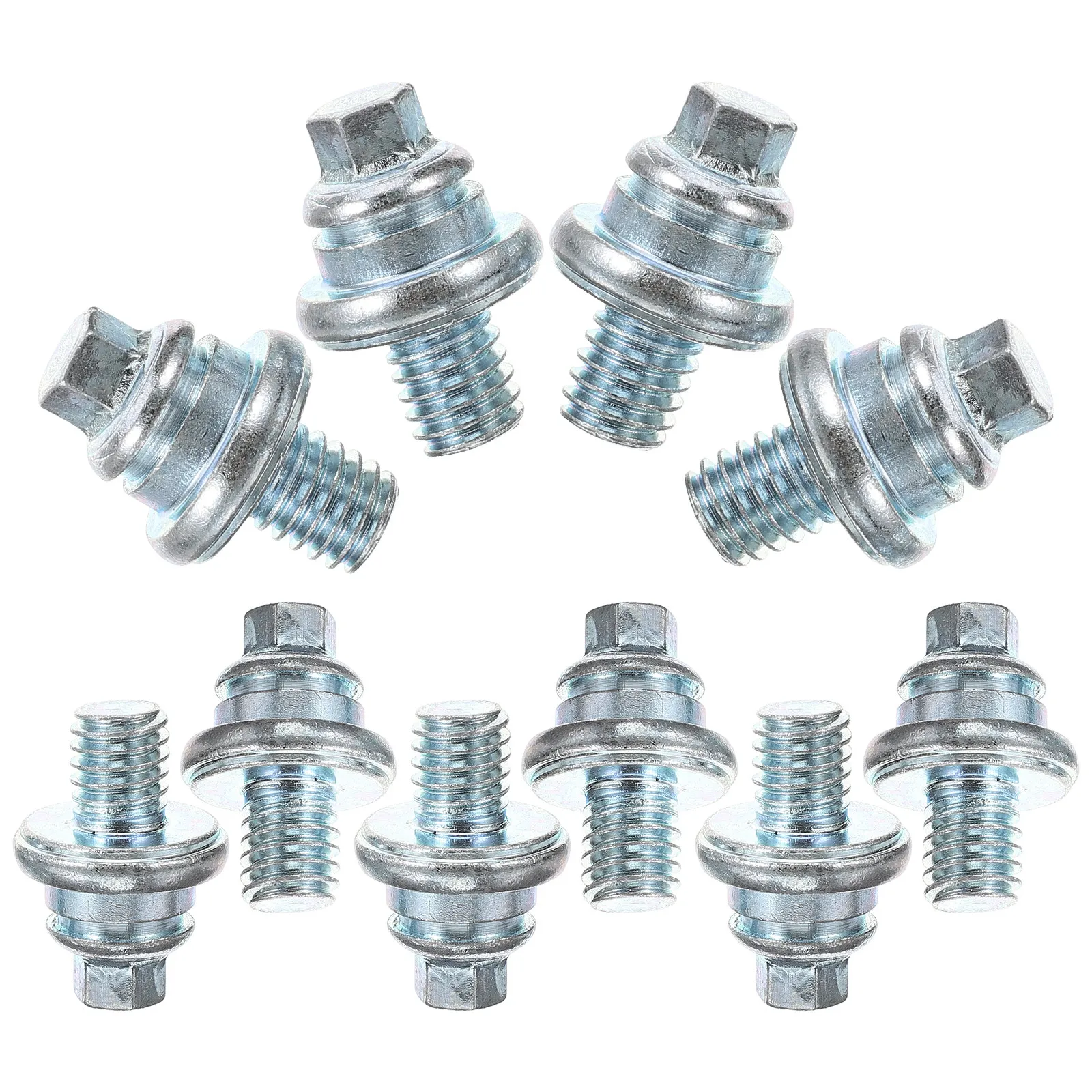 10Pcs Battery Terminal Bolt Set High Strength Galvanized Corrosion Resistant Car Battery Bolts Screws for Vehicle Maintenance