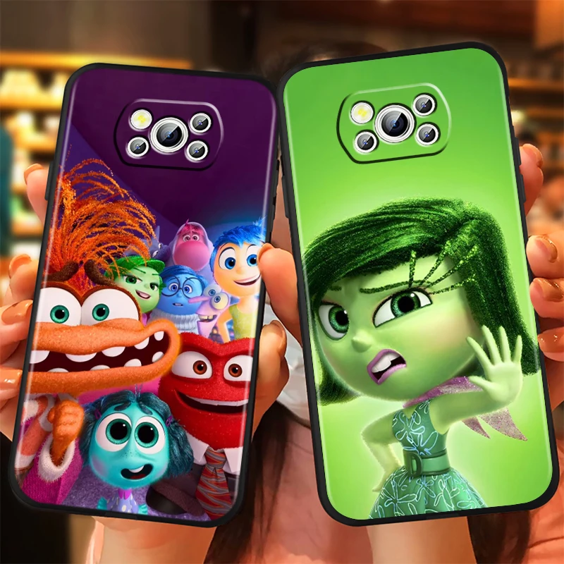 Inside Out Cartoon Cute For Xiaomi Mi Poco F5 F4 F3 X6 X5 X4 X3 M6 M5 M5S M4 M3 C65 Pro GT NFC 5G Black Funda Phone Case