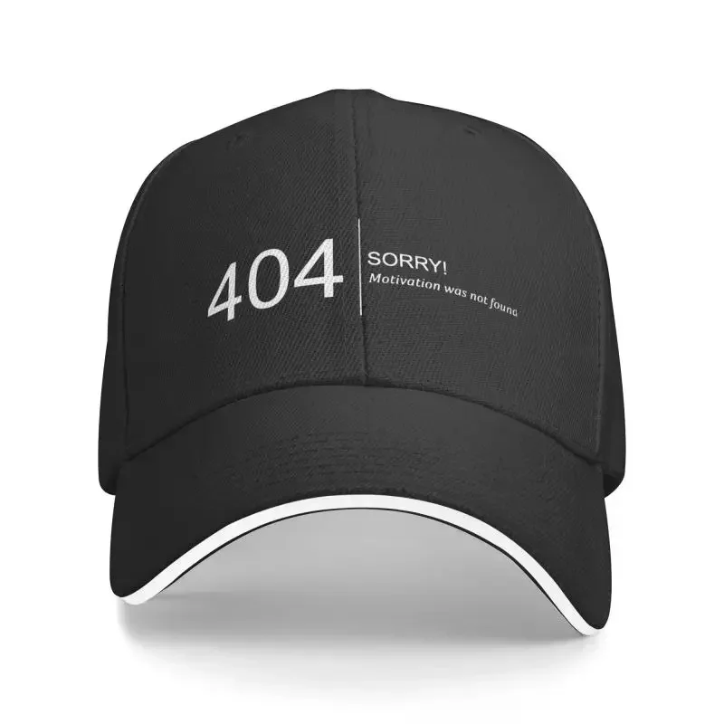 Fashion Error 404 Motivation Not Found Baseball Cap Women Men Custom Adjustable Unisex Computer Programmer Dad Hat Hip Hop