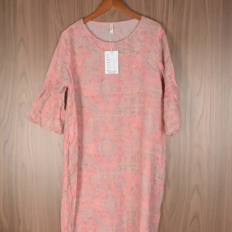 Vintage Haax lin couleur Pure Midi Dr Ele dame banlieue Sle taille haute a-ligne jupe ort Sve rond Ne Dr