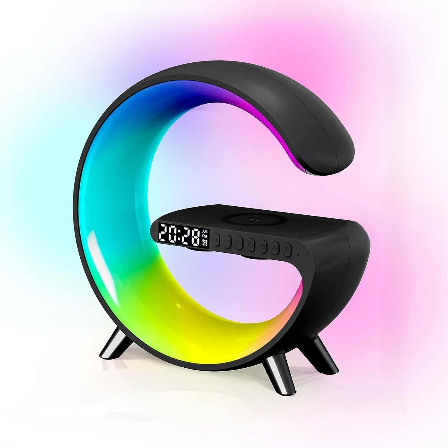 

Colorful RGB Night Light Sleep Speaker HiFi Stereo Subwoofer Sound Box Home Clock LED Ambient Light Speakers Caixa De Som