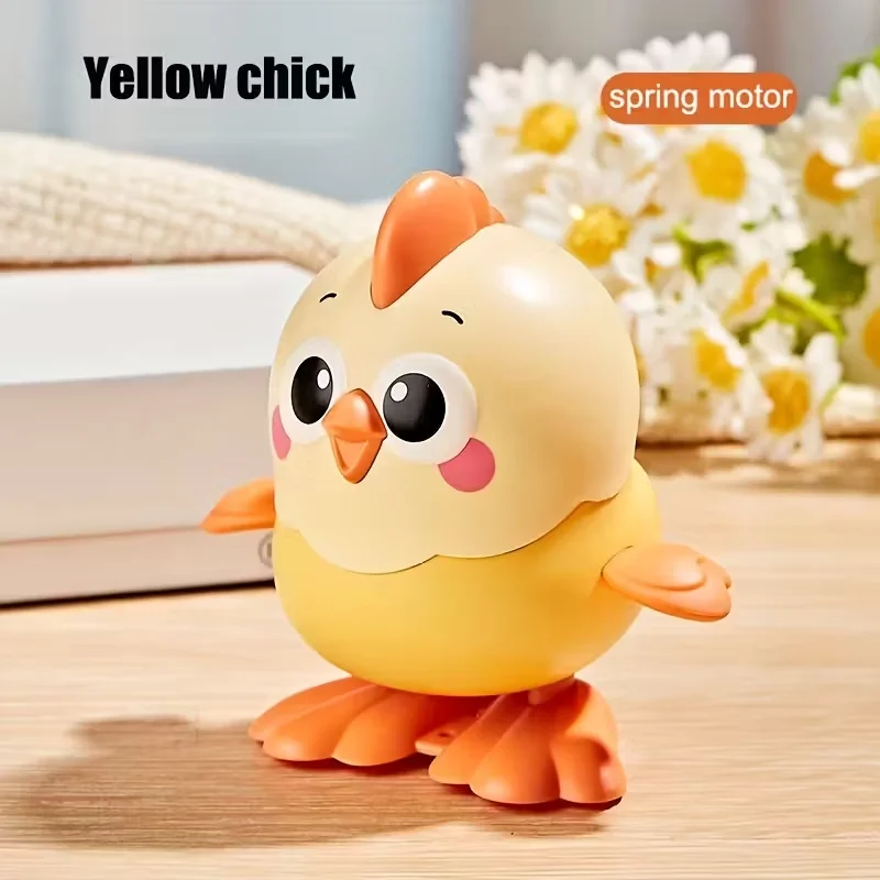 Neuheit Clockwork Cartoon Jumping Chicken Spielzeug, interaktives Krabbelspielzeug für Kinder, langlebig und lustig, Geburtstags-Babyspielzeuggeschenke