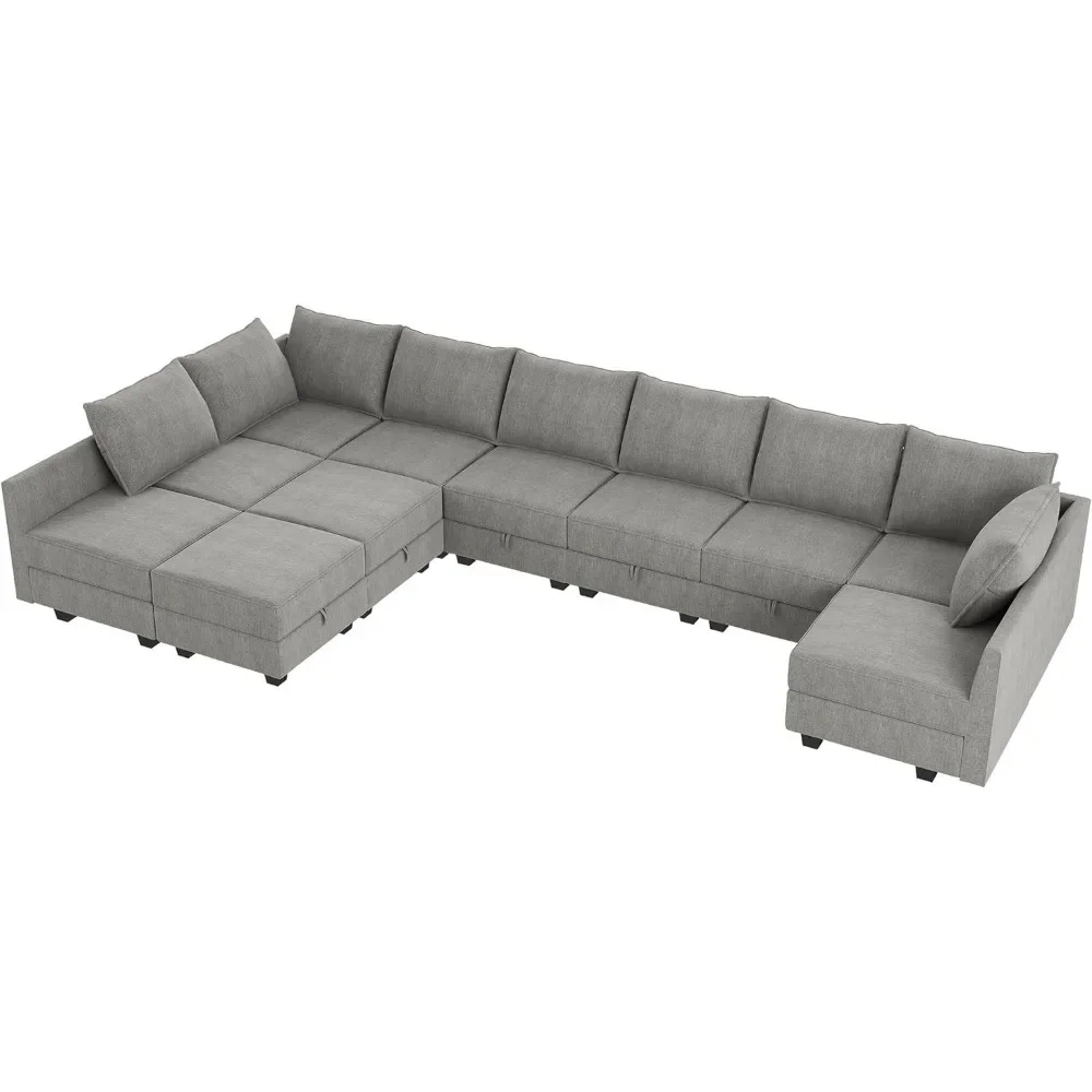 Fashion Convertible Sectional Sofa Couch With Chaise, Convertible U Shaped Modular Sofa Sectional Modular Couch