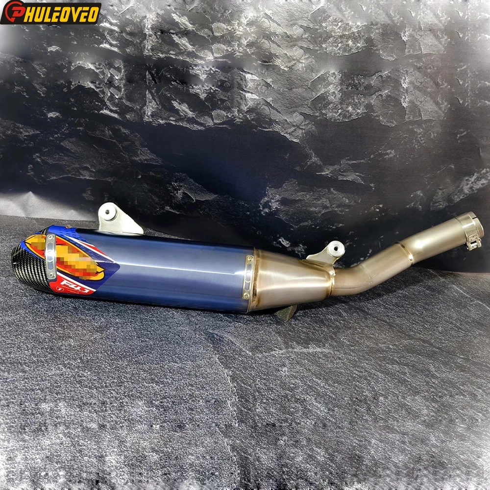 Titanium Alloy for Yamaha YZ450F 2018-2024 YZ450FX 2019-2024 WR450F 2019-2024 Motorcycle Exhaust Slip-on Link Pipe Carbon Tip