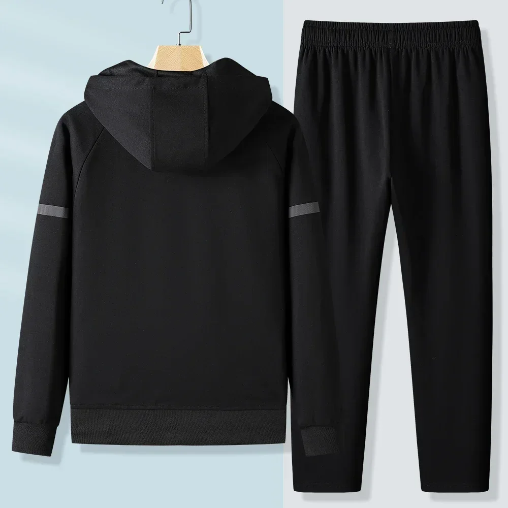 Male Workout Sports Outfit Autumn Spring Men Running Sports Tracksuits Sets Hoodies Zipper Outwear Sportwear+Sweatpants Sets