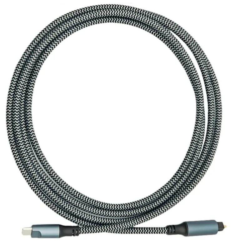Cavo audio da USB C a ottico intrecciato Cavo ottico da USB C a Toslink da 3 piedi con connettore placcato in oro per TV/barra audio, Sony PS5