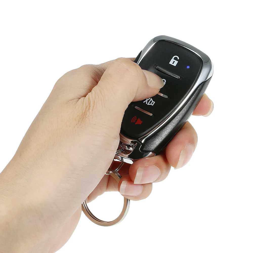 2 Remote with Siren Wiring Harness Programmable Universal Car Vehicle Security System Burglar Alarm Protection Anti-theft System