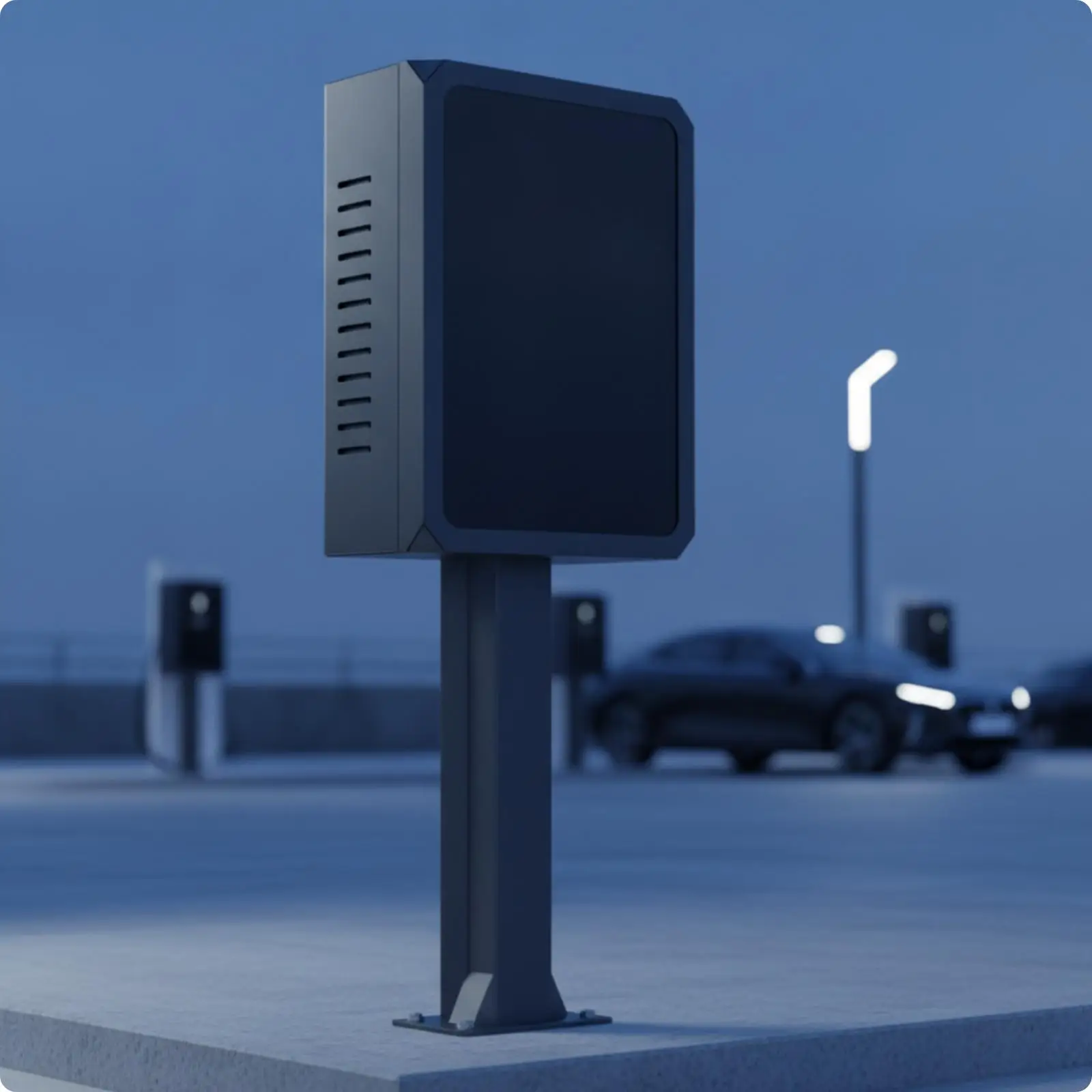 Secure Charging Pile Enclosure Box for Electric Car Equipment with Clean Industrial Look