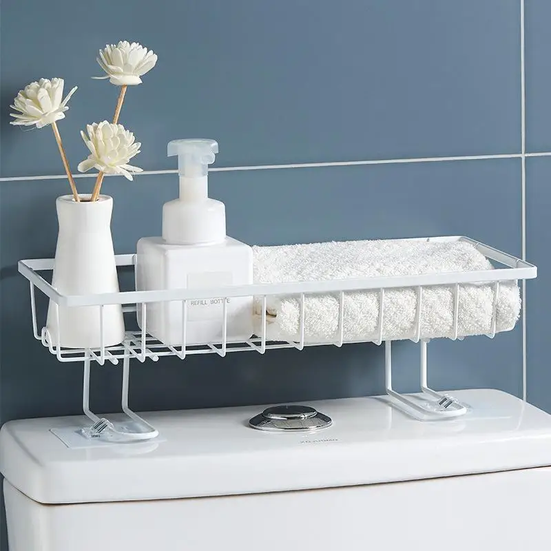 1Pc Punch Free Bathroom Storage Rack Wall Hanging Free Installation Toilet Washroom Storage Rack Bathroom Organizers