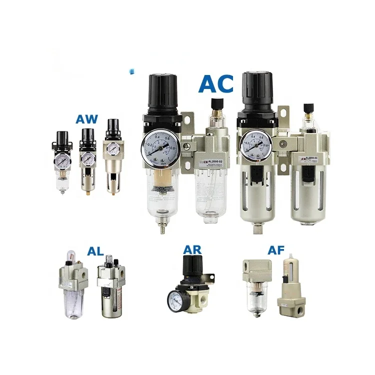 AC3000-03 pneumatic filter FRL 3 units combination air filters regulators lubricators in line air pressure regulator