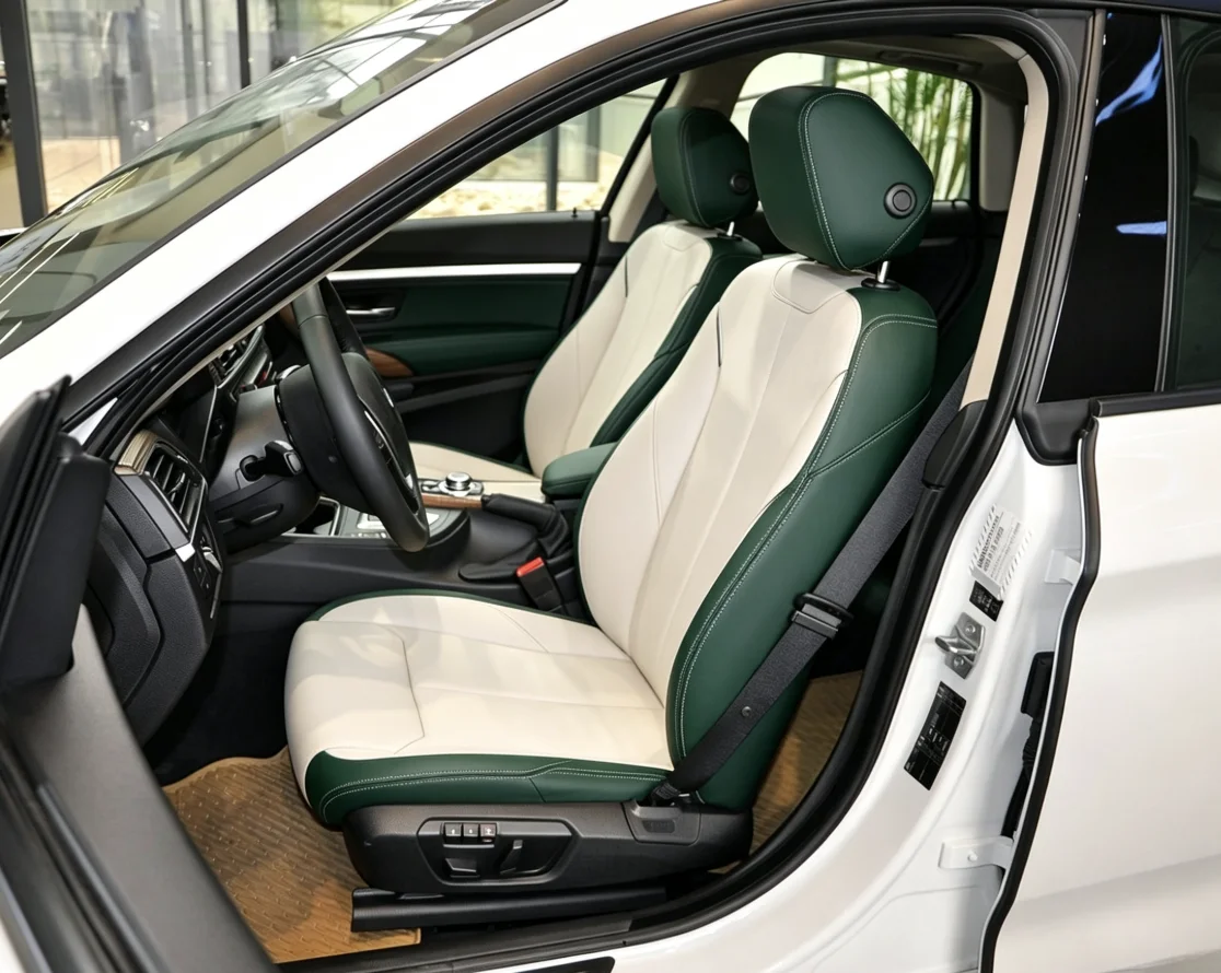 Für BMW F30 2013~2017 Maßgefertigte Autositzbezüge Luxuriöses Nappaleder 100% Passgenau Innenraumzubehör 360 ° Vollständige Abdeckung – Detail 4