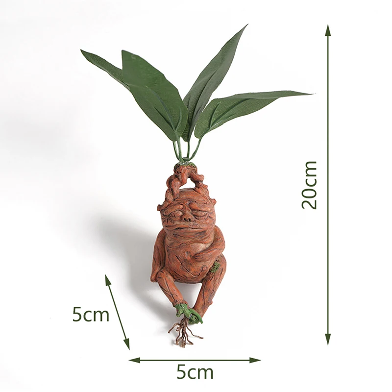 Mandrake Grass Resin Statue Landscape Ornament Art Figurine Crafts for Outdoor Garden Courtyard Living Room Bedroom Gift