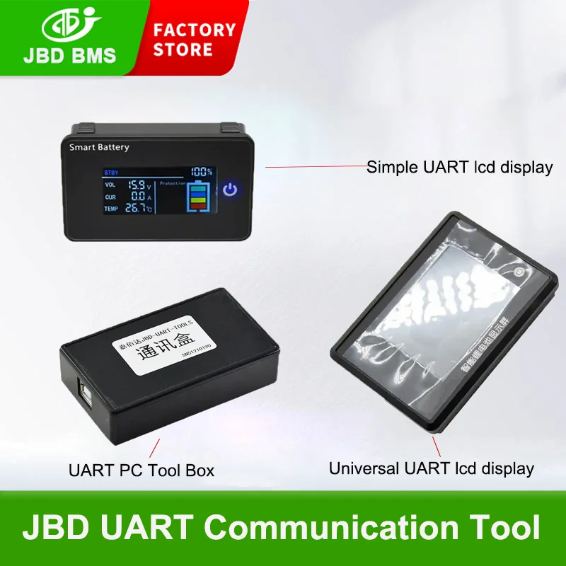 JBD Smart BMS UART PC monitor Tool Box UART SOC LCD Display For Lithium Battery Accessories