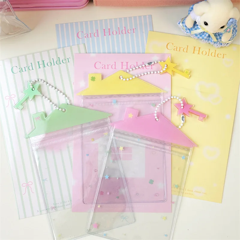 1pcs Cute Tiny House Transparent Candy Bag Kpop Card Sleeves Holder Photocard Holder Card Films Game Cards Protector