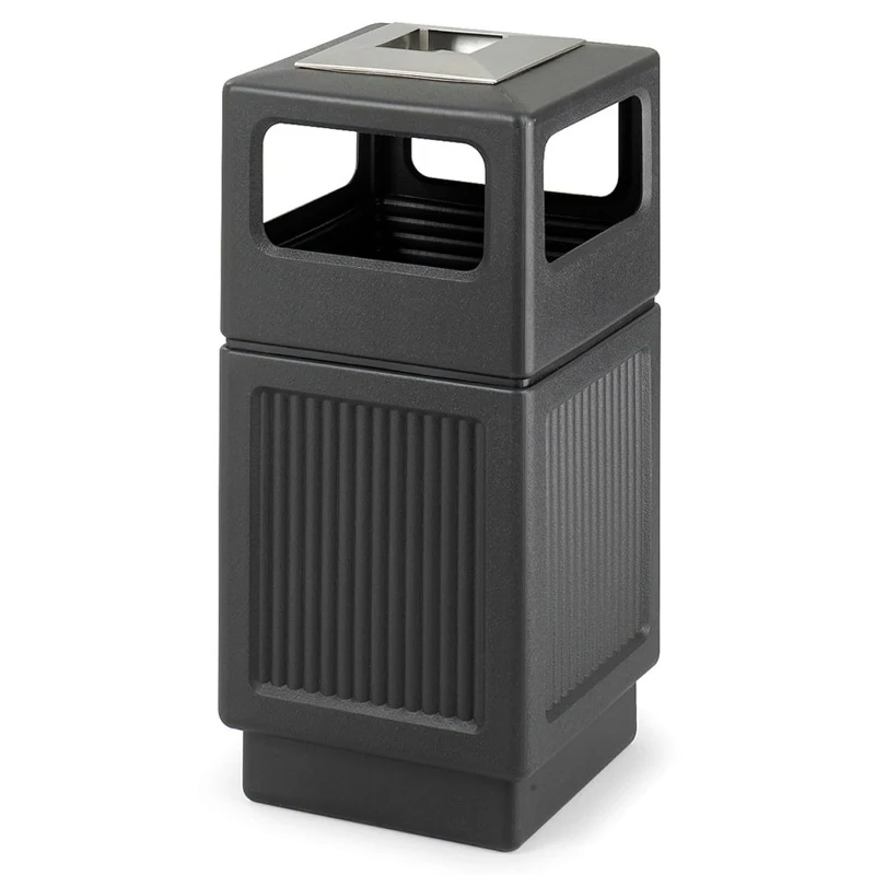 Garbage Can for Indoor and Outdoor Use, Trash Receptacle with Ashtray, 38 Gallons，home.