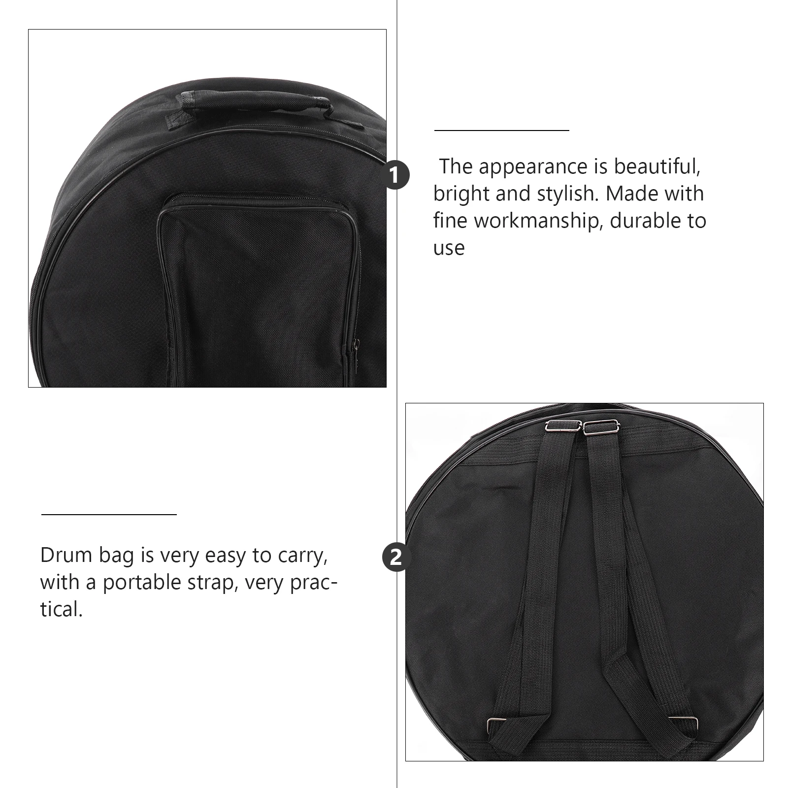 

13-14 Inch Snare Drum Carrying Bag Red Oxford Cloth Durable Travel Case Portable Strap Practice Mat Percussion Accessories Drum