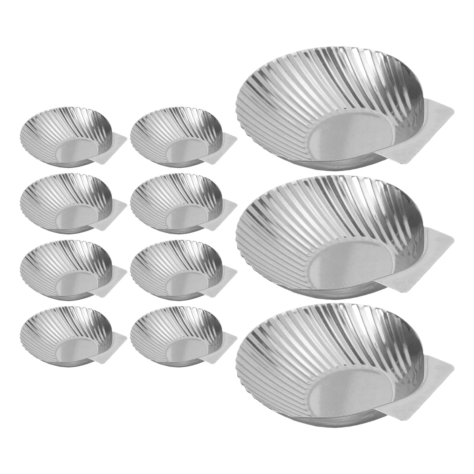 

12Pcs Stainless Steel Grill Pan Reusable Large Scallop Shells Oven Safe Bbq Tray for Seafood Baking Oysters Clams Roasting