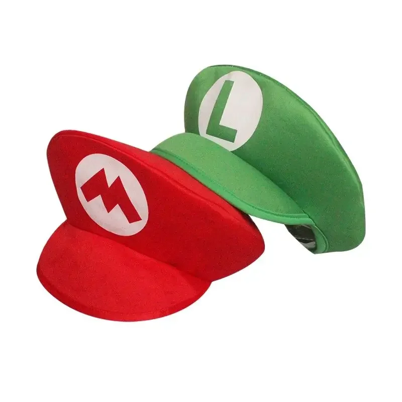 Adults Game Super Luigi Bors Cosplay Hats Funny Red Green Cap Halloween Party Cosutmes Accesorries Xmas Masqurade Decor