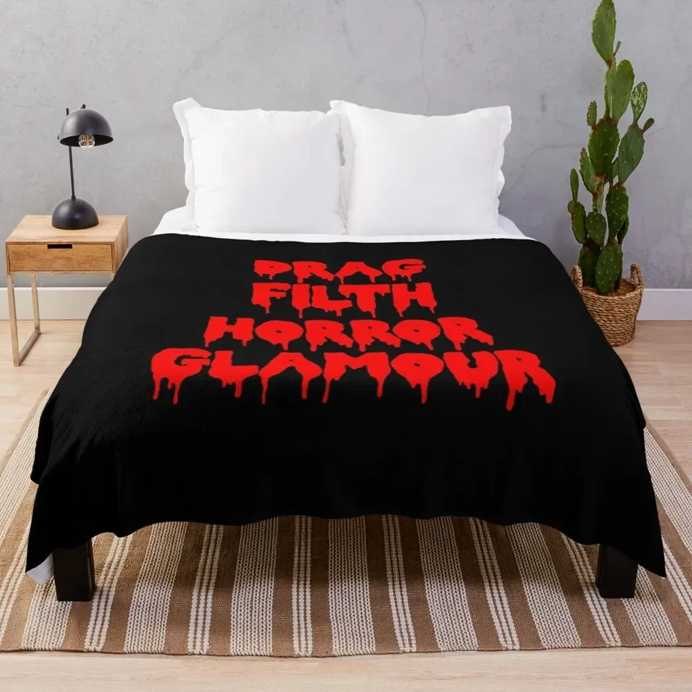 Drag Filth Horror Glamour Throw Blanket Beautifuls blankets and throws Blankets