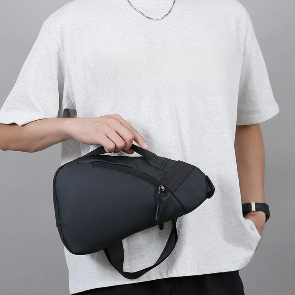 

Простая мужская нагрудная сумка в форме капли на молнии, однотонная спортивная сумка через плечо, многофункциональная сумка через плечо в корейском стиле, велосипедная сумка