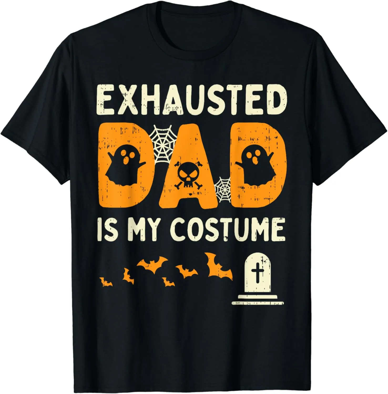 Exhausted Dad Costume Funny Matching Halloween Men Gift T-Shirt