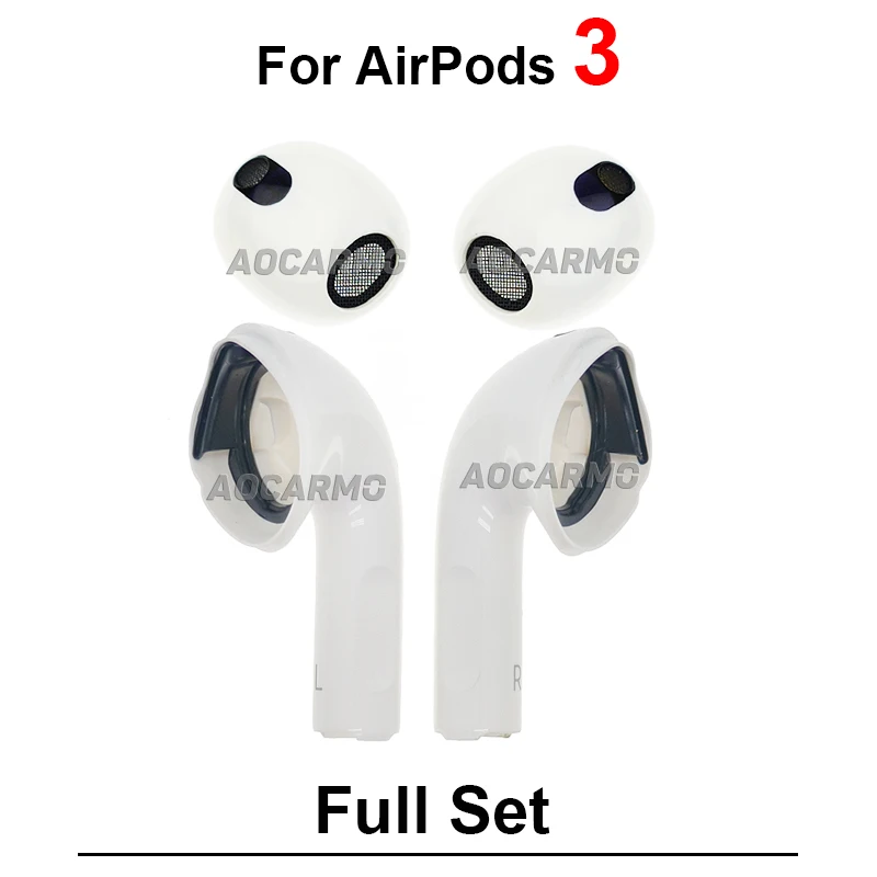 For Apple Airpods 3 Top And Bottom Left Rignt Earphone Housing Case Cover Headphone Compatible With Black Plastic Ring Mesh