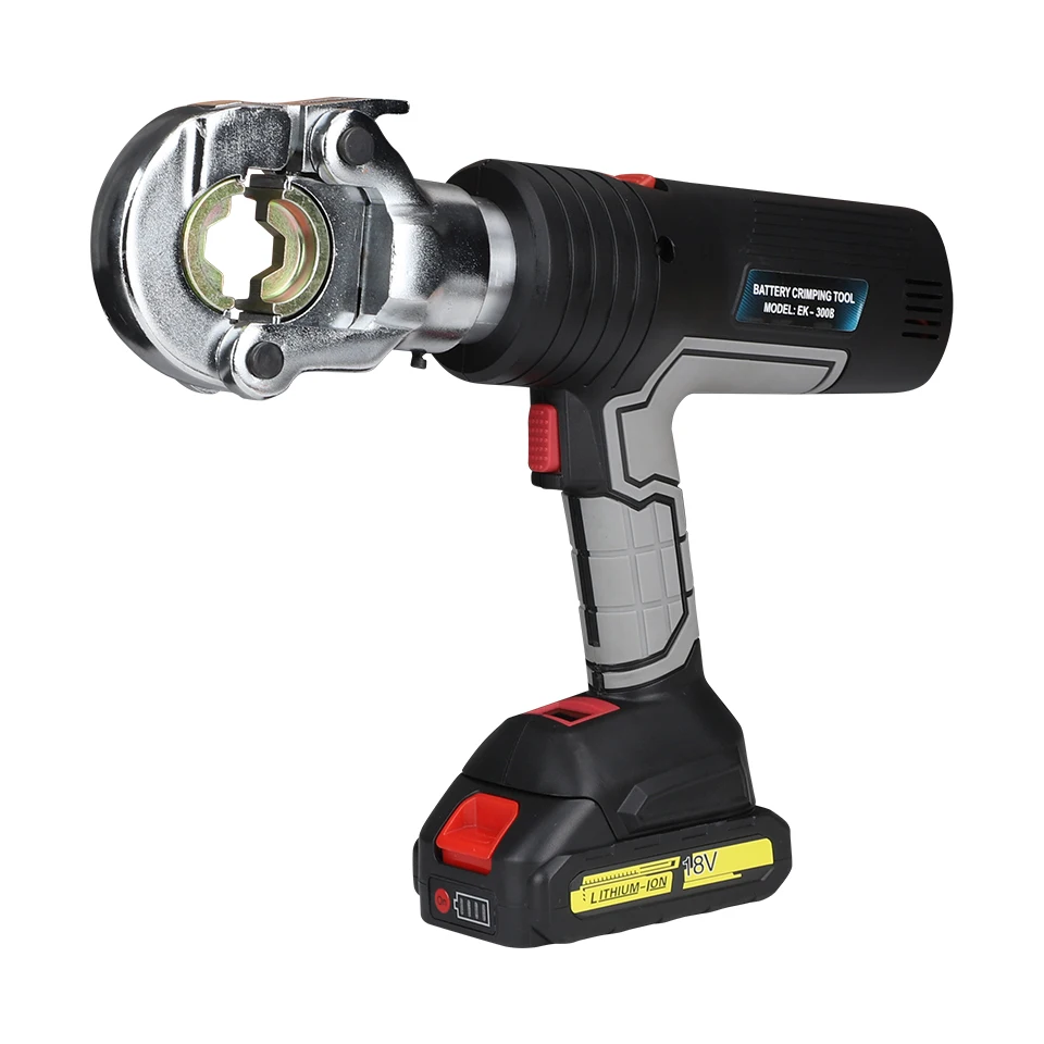 EK-300B Battery-Powered Hydraulic Crimping Tool (16-300mm²) - Cordless Cable Lug Crimper