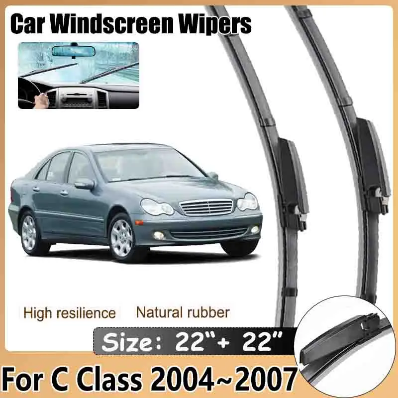 For Mercedes Benz C Class W203 2004~2007 Front Wiper Blades Window Windshield Windscreen Cleaning Brushe Washers Car Accessories