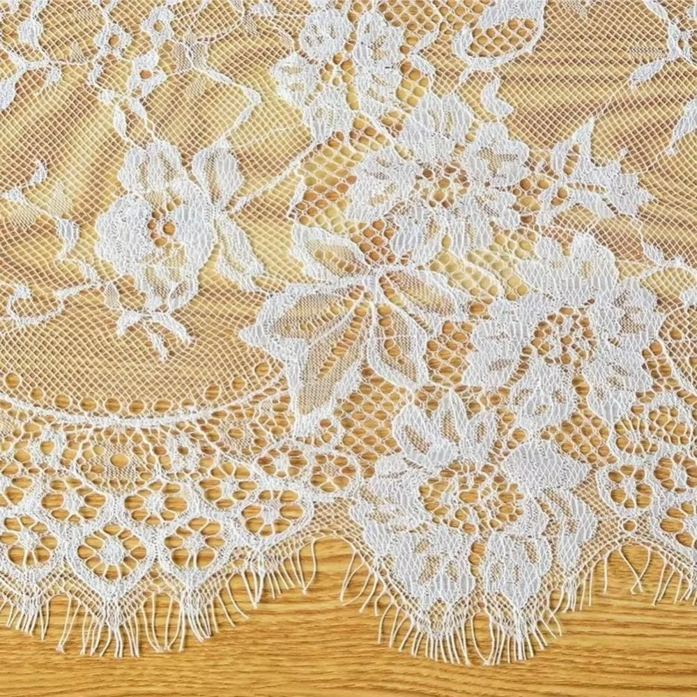 Floral Lace Table Runner French Sheer Rectangle Tablecloth Embroidered Tulle Dining Table Decoration Kitchen Supplies