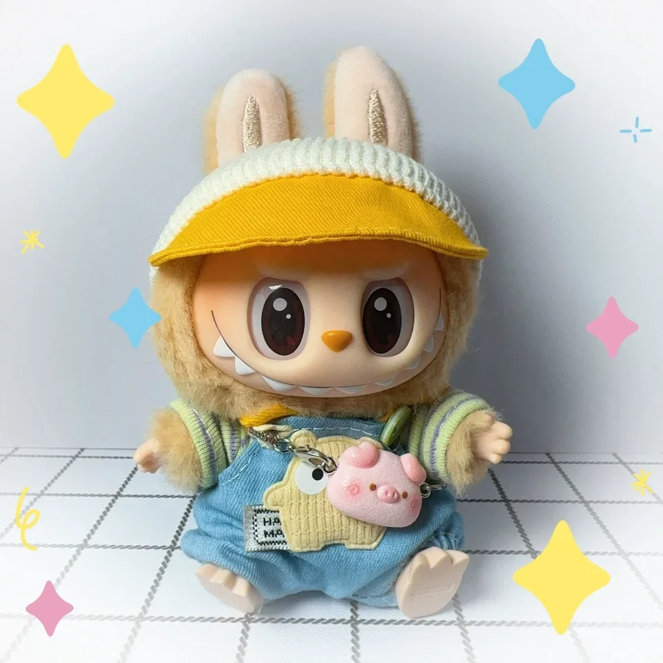 Ubranka dla pluszaków 17 cm, dekoracyjne kombinezony z kreskówkowymi zwierzętami, DIY Kawaii, pluszowe kombinezony z kapeluszem dla dziewczynek, prezent