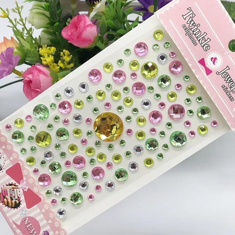 3D Diamond Gezicht Strass Sticker Party Body Make Scrapbooking Sticker Wenkbrauw Juwelen Bloem Hart Craft Gems Decoratie