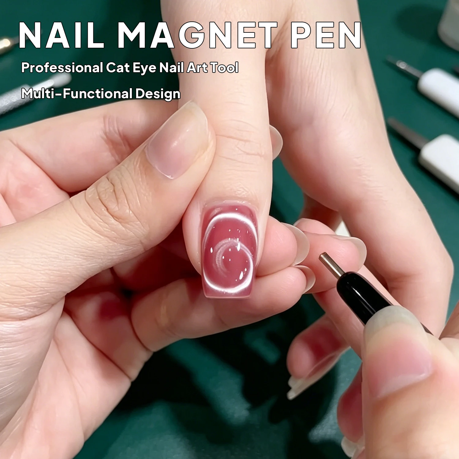 Nailpop Magnet Pen Cat Eye Single Head Strong Magnetic Tool for UV LED Gel Polish Create Vortex Moon Effect Easy Use Black 1pc - Detail 1