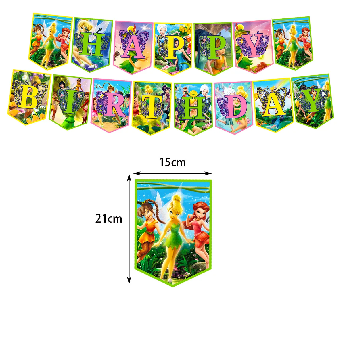 Disney Cartoon Little Fairy Tinker Bell Themed Birthday Party Supplies Latex Balloons Banner Cake Decorations Baby Shower Gift