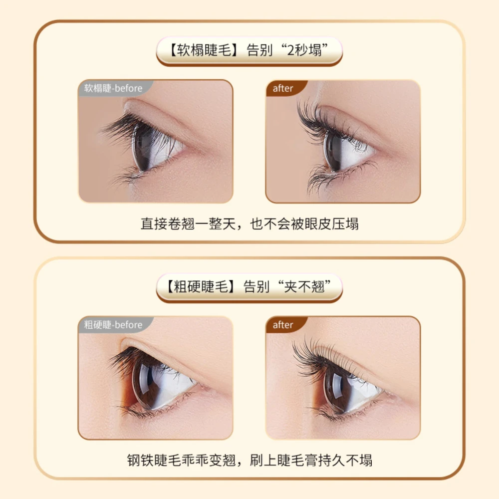 Pluma rizador de pestañas en caliente con peine, dispositivo eléctrico Digital para rizar pestañas, herramienta de maquillaje de belleza recargable, 3 modos de temperatura