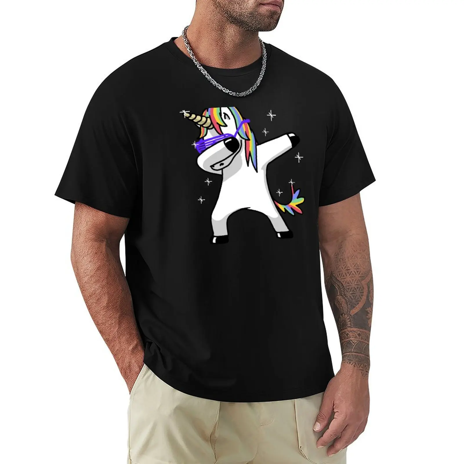 

Dabbing Unicorn Shirt Dab Hip Hop Funny Magic T-Shirt Lightweight Cooling Short Sleeve Tee