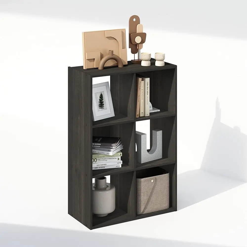 

Pelli Cu Storage Cabinet, Bookcase, Bookshelf, 6-Cube, Espresso