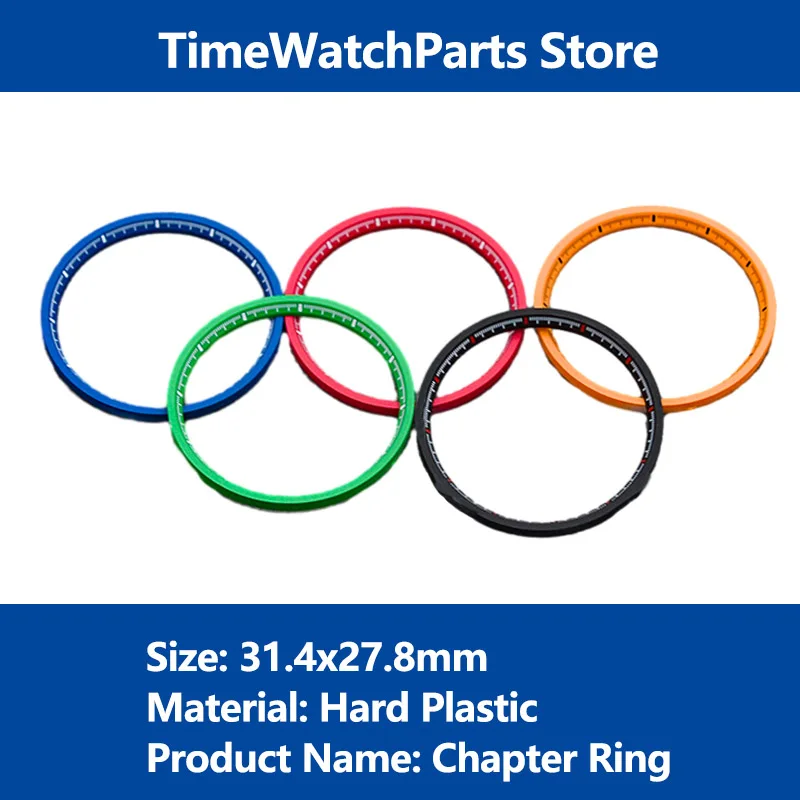 

31.4x27.8mm Watch Inner Ring Hard Plastic Chapter Ring for SX007 SRPD Cases Bezels Watch Mod Replace Accessories Repair