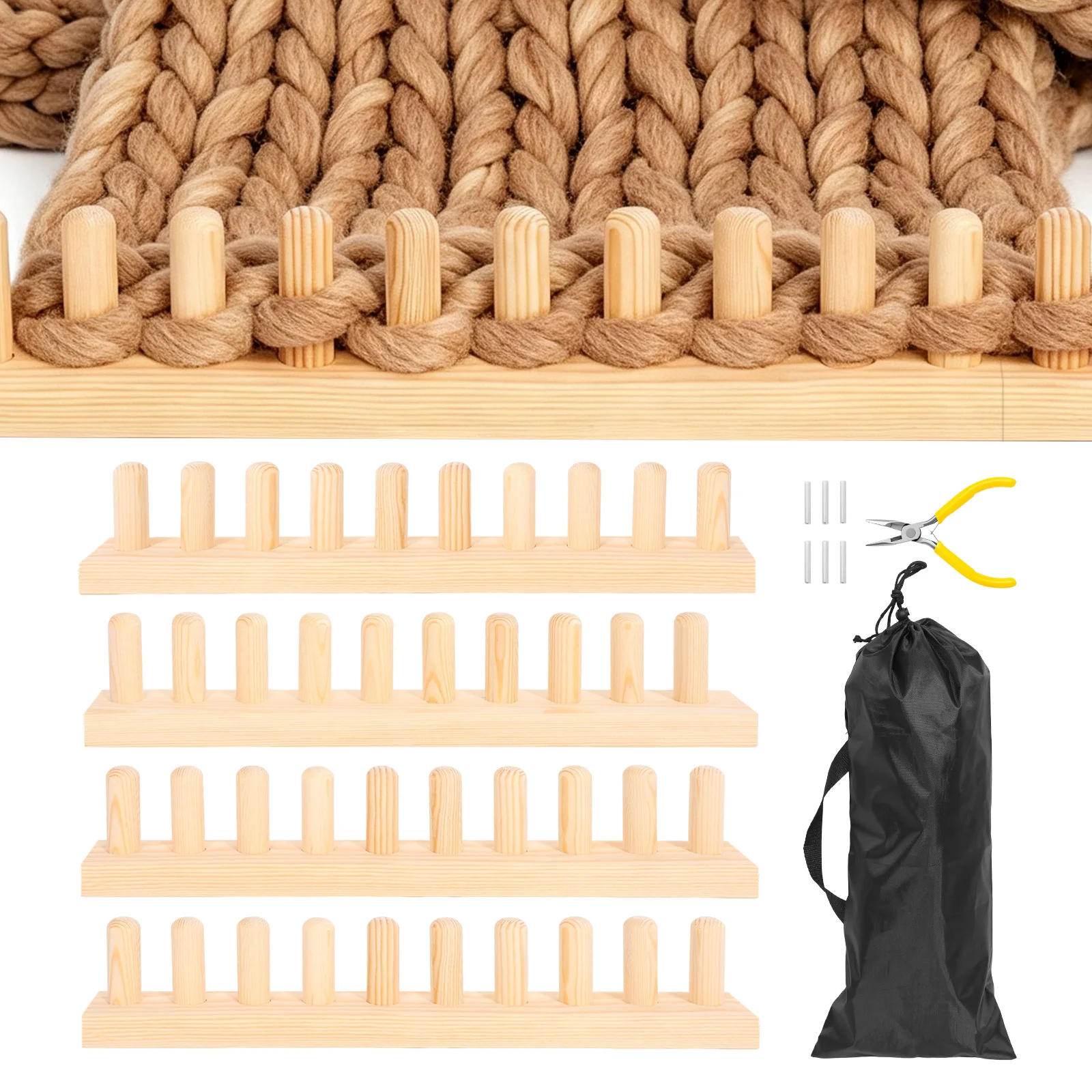 Chunky Blanket Loom Knitting Loom Hand Knitting Yarn Chunky, Extra Large Chunky Yarn Loom for Beginners DIY Craft Enthusiasts
