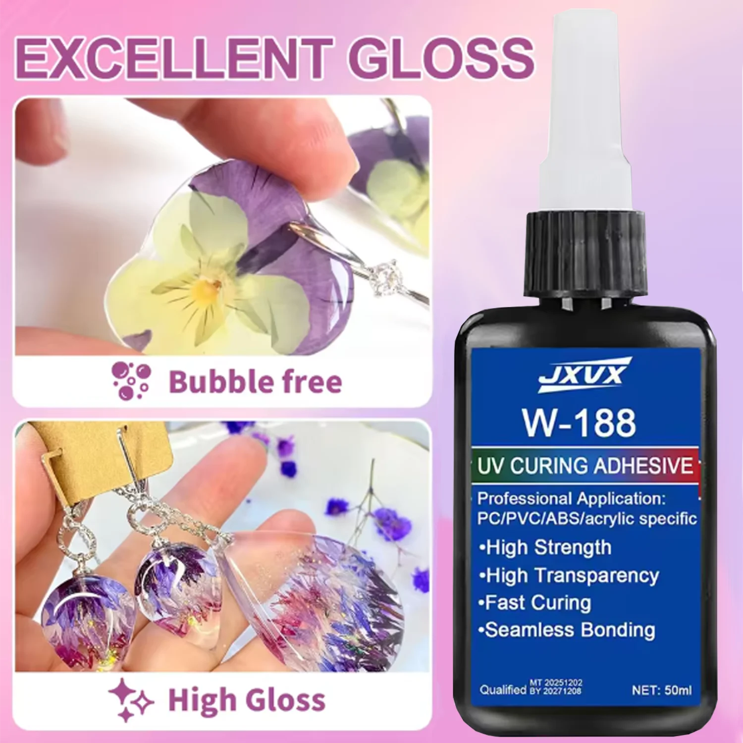 JXVX 50ML クリアUVレジン ハードタイプ 1分速硬 - Epoxy Uv Resin Kit のレビューと価格