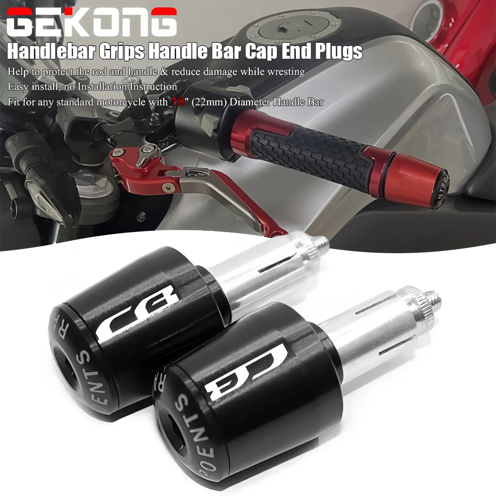 CNC Motorcycle Handlebar Grips Handle Bar Cap End Plugs For CB190R CB125R CB500X CB500F CB500 CB650R CB1000R CB300R CB400R