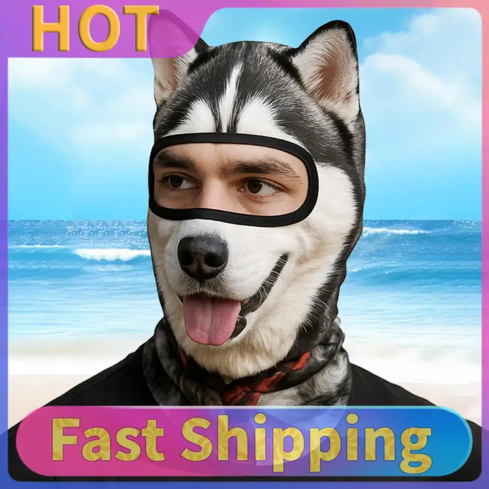 

3D Animal Balaclava Cute Animal Print Balaclava Breathable Motorcycle Head Cover Ski Snowboard Mask for Music Festivals Raves