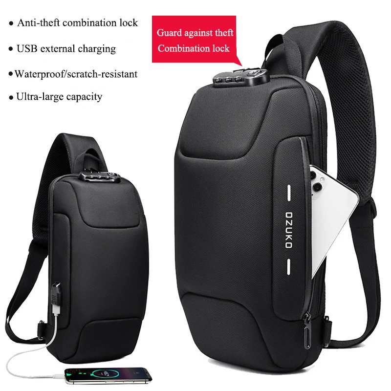 New men's chest bag fashion brand sports crossbody bag boys outdoor sports backpack waterproof men's bag shoulder bag